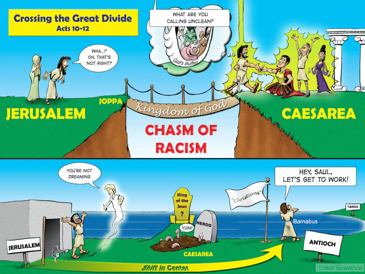 Acts 10-12 | Crossing the Great Divide | A Cartoonist's Guide to the Bible